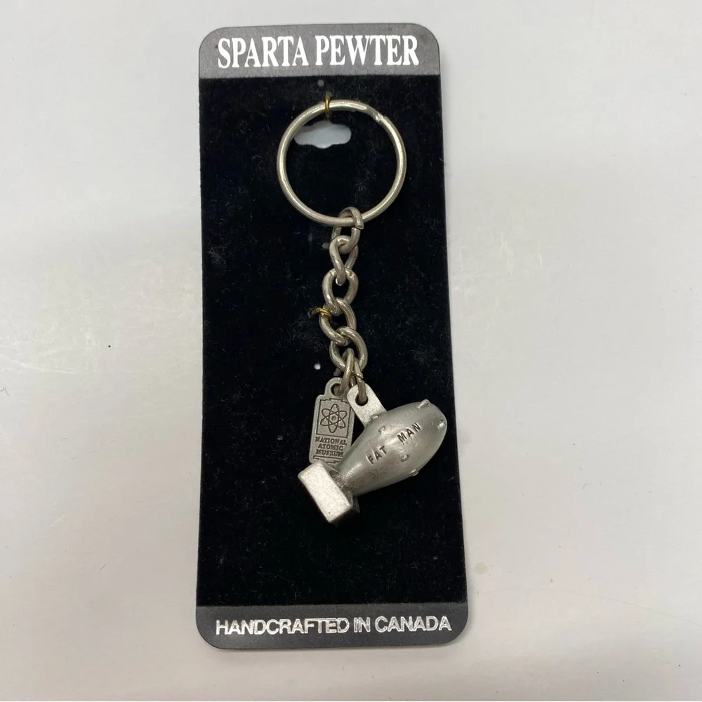 Fat Boy Sparta Pewter Key Chain 3D Atomic Bomb Made in Canada Man Gift Souvenir